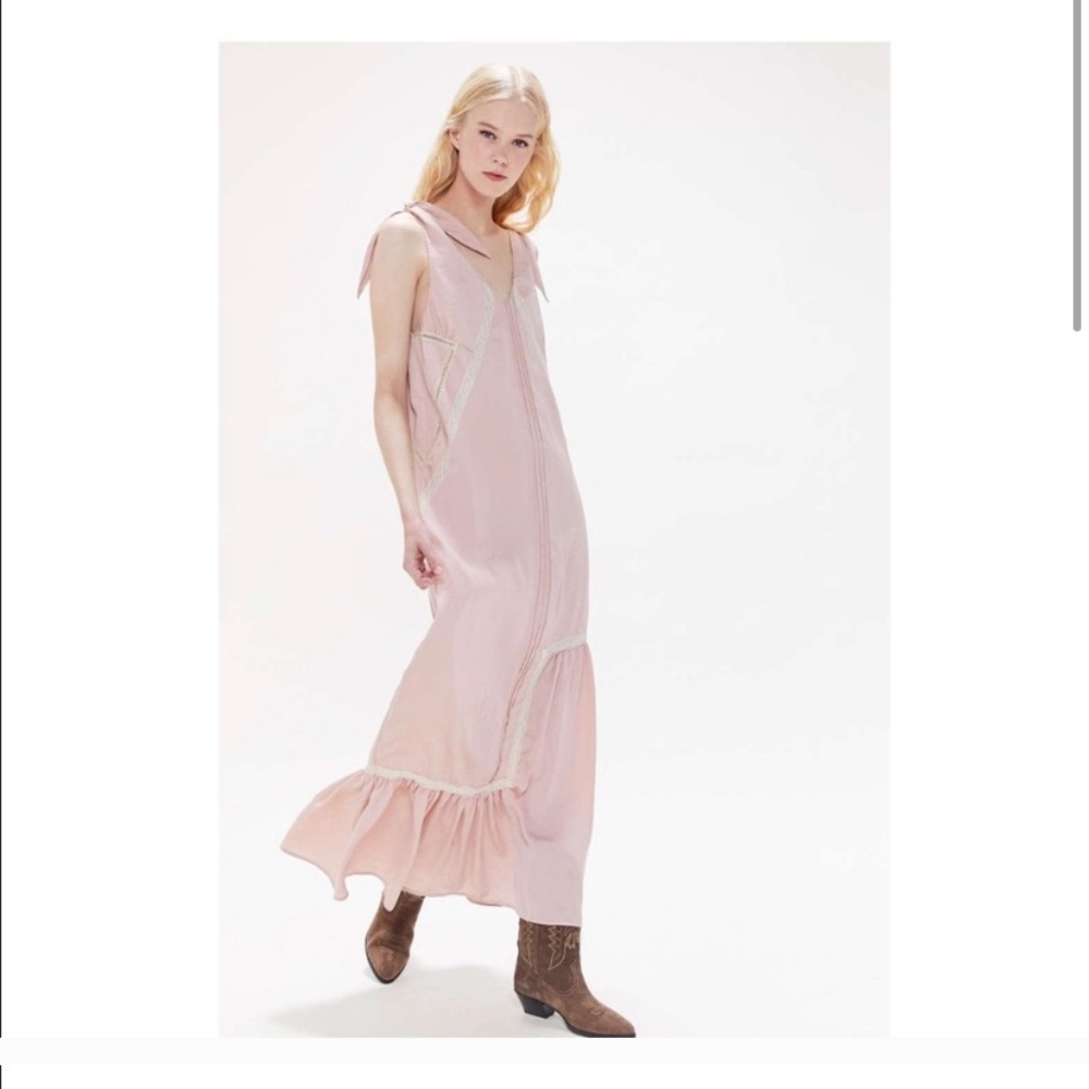 Blush silky slip dress
